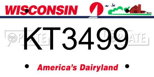 KT3499 Wisconsin License Plate