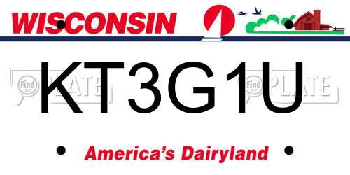KT3G1U Wisconsin License Plate