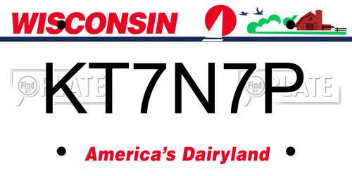 KT7N7P Wisconsin License Plate