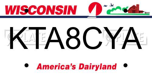 KTA8CYA Wisconsin License Plate
