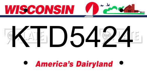 KTD5424 Wisconsin License Plate