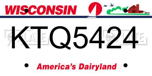KTQ5424 Wisconsin License Plate