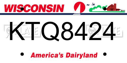 KTQ8424 Wisconsin License Plate