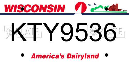 KTY9536 Wisconsin License Plate