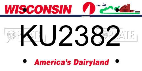 KU2382 Wisconsin License Plate
