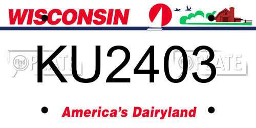 KU2403 Wisconsin License Plate