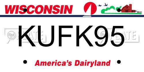KUFK95 Wisconsin License Plate