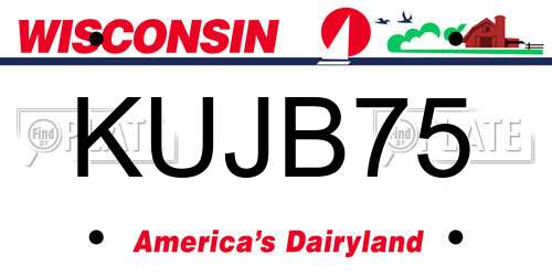 KUJB75 Wisconsin License Plate
