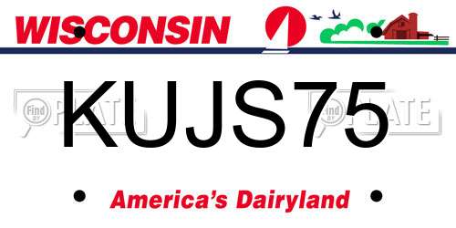 KUJS75 Wisconsin License Plate