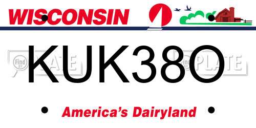 KUK38O Wisconsin License Plate