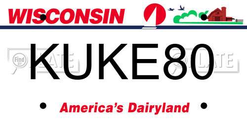 KUKE80 Wisconsin License Plate
