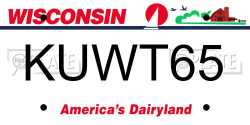 KUWT65 Wisconsin License Plate
