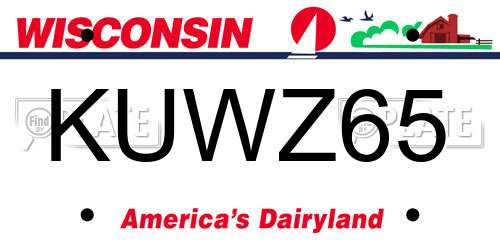 KUWZ65 Wisconsin License Plate