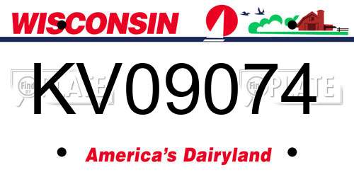 KV09074 Wisconsin License Plate