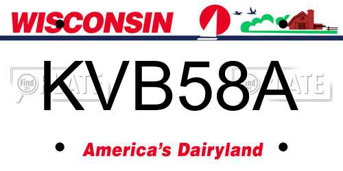 KVB58A Wisconsin License Plate