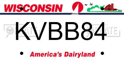 KVBB84 Wisconsin License Plate