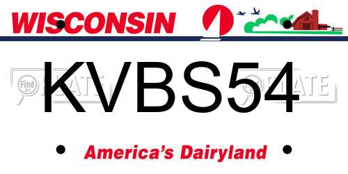 KVBS54 Wisconsin License Plate