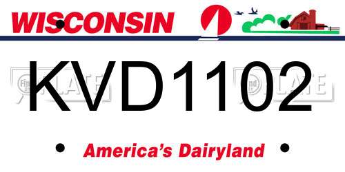 KVD1102 Wisconsin License Plate