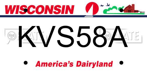 KVS58A Wisconsin License Plate