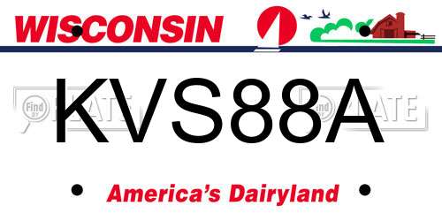 KVS88A Wisconsin License Plate