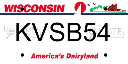 KVSB54 Wisconsin License Plate