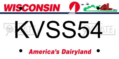 KVSS54 Wisconsin License Plate