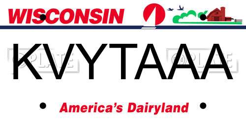 KVYTAAA Wisconsin License Plate