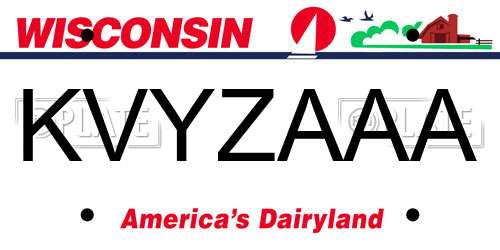 KVYZAAA Wisconsin License Plate