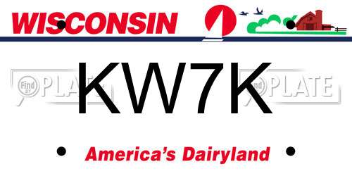 KW7K Wisconsin License Plate