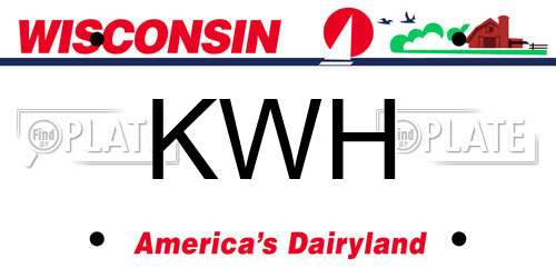 KWH Wisconsin License Plate