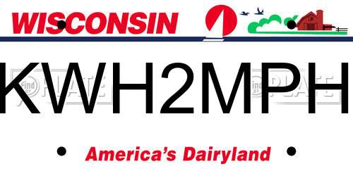 KWH2MPH Wisconsin License Plate