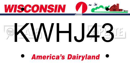 KWHJ43 Wisconsin License Plate
