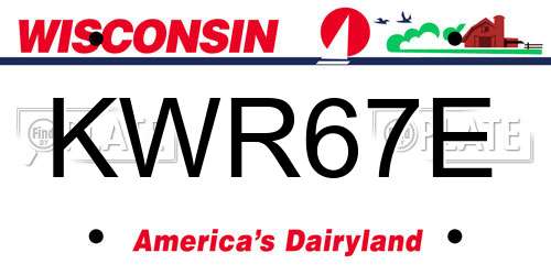 KWR67E Wisconsin License Plate
