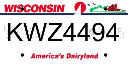 KWZ4494 Wisconsin License Plate