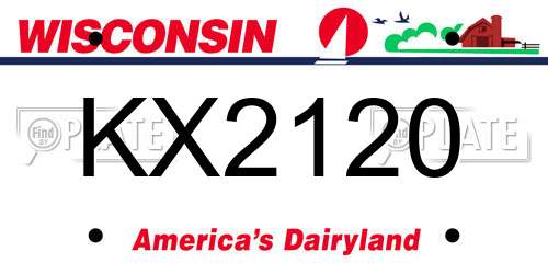 KX2120 Wisconsin License Plate