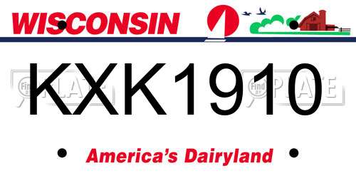 KXK1910 Wisconsin License Plate