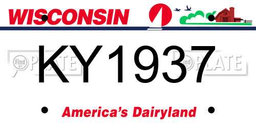 KY1937 Wisconsin License Plate