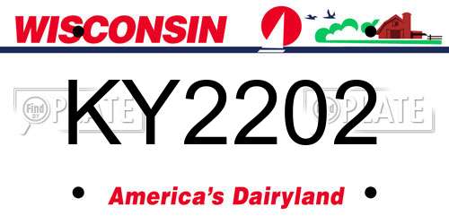 KY2202 Wisconsin License Plate