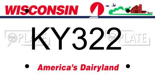 KY322 Wisconsin License Plate