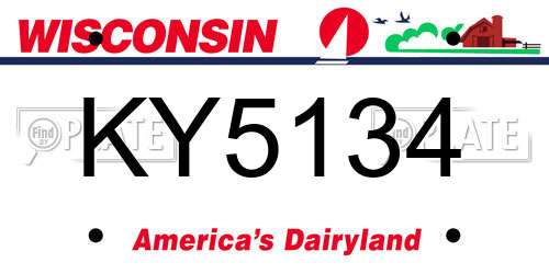 KY5134 Wisconsin License Plate