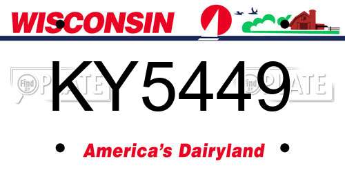 KY5449 Wisconsin License Plate