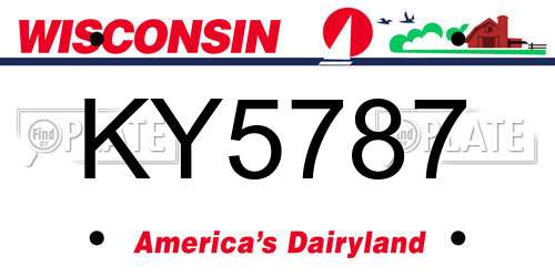 KY5787 Wisconsin License Plate