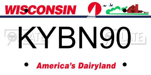 KYBN90 Wisconsin License Plate
