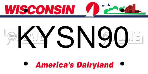 KYSN90 Wisconsin License Plate
