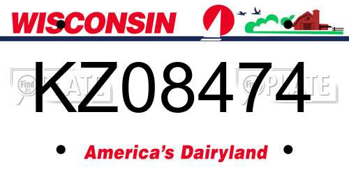 KZ08474 Wisconsin License Plate