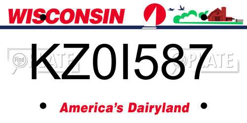 KZ0I587 Wisconsin License Plate