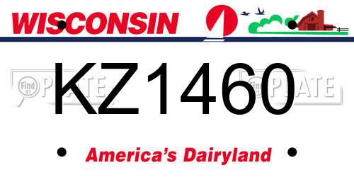 KZ1460 Wisconsin License Plate