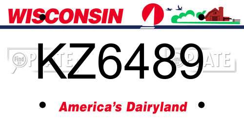 KZ6489 Wisconsin License Plate
