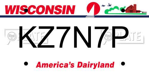 KZ7N7P Wisconsin License Plate