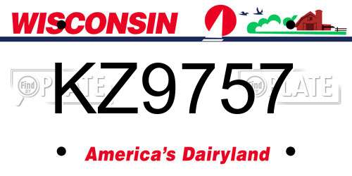 KZ9757 Wisconsin License Plate